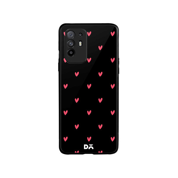 

DailyObjects Bundle Heart Black Glass Case Cover For Oppo F19 Pro Plus