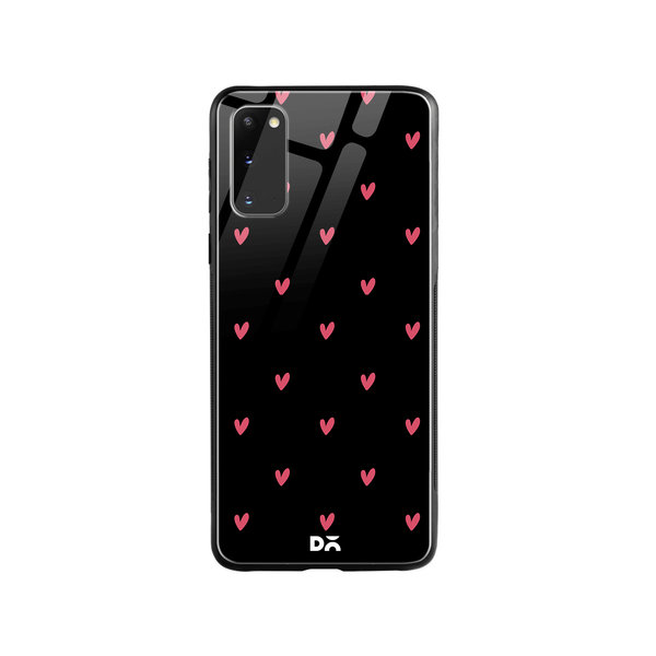 

DailyObjects Bundle Heart Black Glass Case Cover For Samsung Galaxy S20