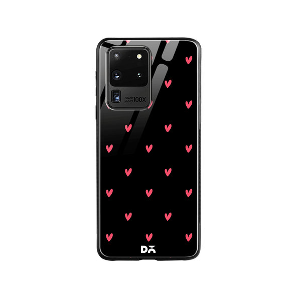 

DailyObjects Bundle Heart Black Glass Case Cover For Samsung Galaxy S20 Ultra