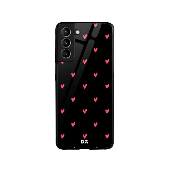 

DailyObjects Bundle Heart Black Glass Case Cover For Samsung Galaxy S21 Plus