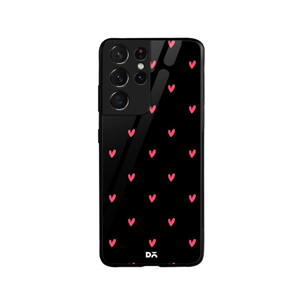 

DailyObjects Bundle Heart Black Glass Case Cover For Samsung Galaxy S21 Ultra