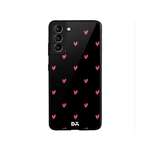 

DailyObjects Bundle Heart Black Glass Case Cover For Samsung Galaxy S22 Plus