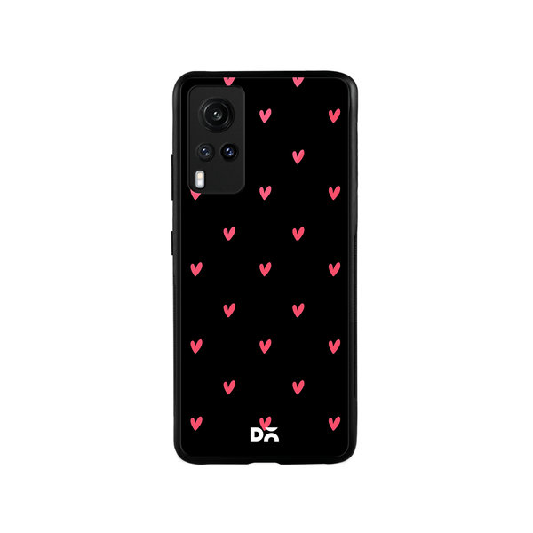 

DailyObjects Bundle Heart Black Glass Case Cover For Vivo X60