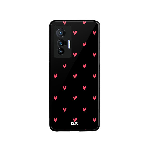 

DailyObjects Bundle Heart Black Glass Case Cover For Vivo X70