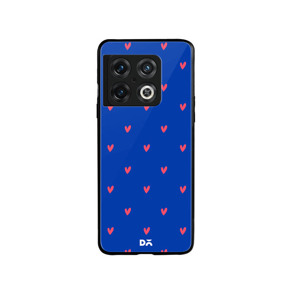 DailyObjects Bundle Heart Blue Glass Case Cover For OnePlus 10 Pro