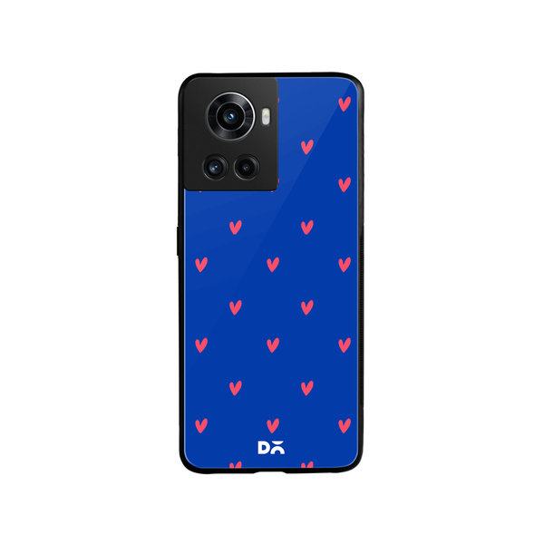 

DailyObjects Bundle Heart Blue Glass Case Cover For OnePlus 10R