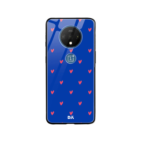 

DailyObjects Bundle Heart Blue Glass Case Cover For OnePlus 7T
