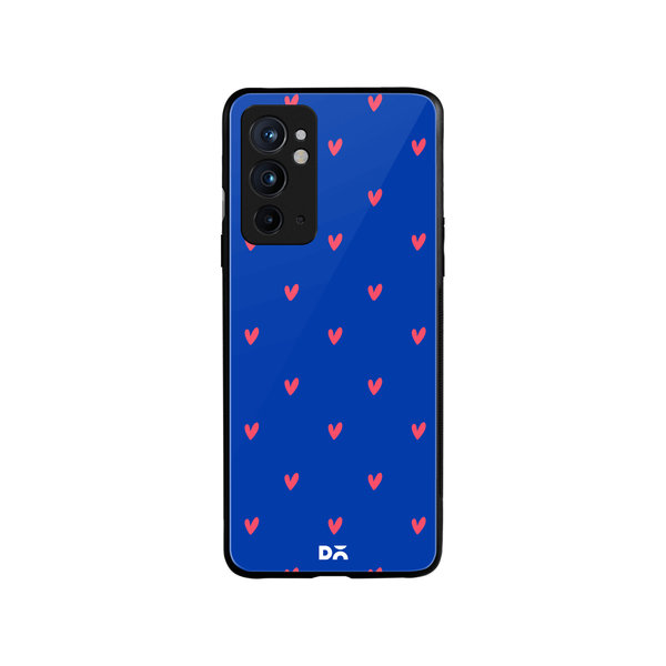 

DailyObjects Bundle Heart Blue Glass Case Cover For OnePlus 9RT