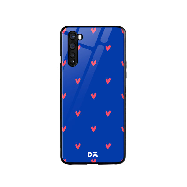 

DailyObjects Bundle Heart Blue Glass Case Cover For OnePlus Nord