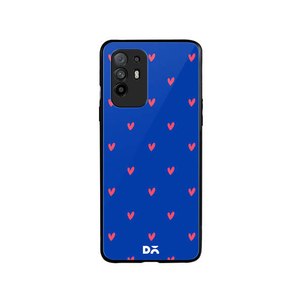 

DailyObjects Bundle Heart Blue Glass Case Cover For Oppo F19 Pro Plus