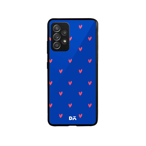 

DailyObjects Bundle Heart Blue Glass Case Cover For Samsung Galaxy A52