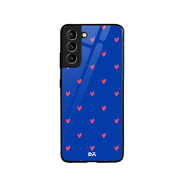 

DailyObjects Bundle Heart Blue Glass Case Cover For Samsung Galaxy S21 Plus