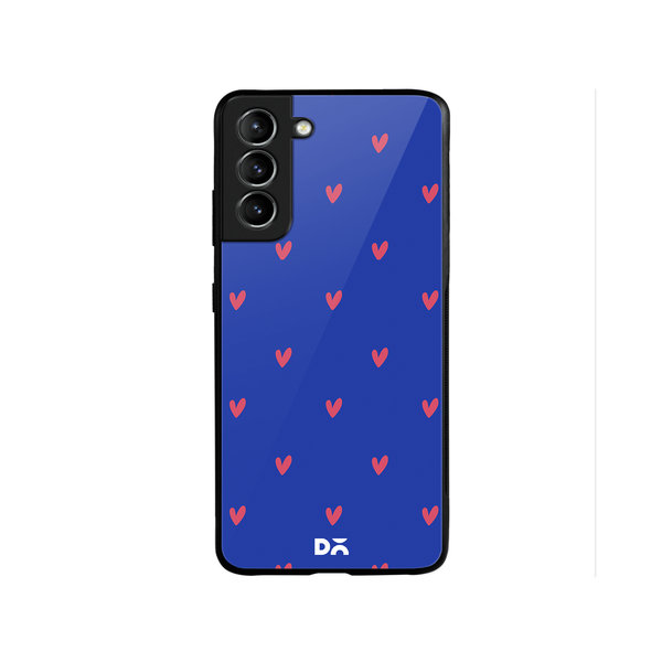 

DailyObjects Bundle Heart Blue Glass Case Cover For Samsung Galaxy S22 Plus