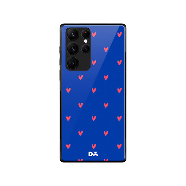 

DailyObjects Bundle Heart Blue Glass Case Cover For Samsung Galaxy S22 Ultra