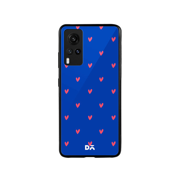 

DailyObjects Bundle Heart Blue Glass Case Cover For Vivo X60