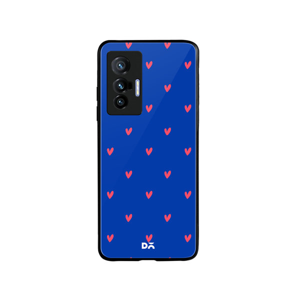 

DailyObjects Bundle Heart Blue Glass Case Cover For Vivo X70