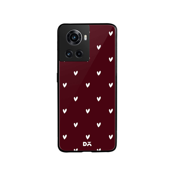 

DailyObjects Bundle Heart Burgundy Glass Case Cover For OnePlus 10R