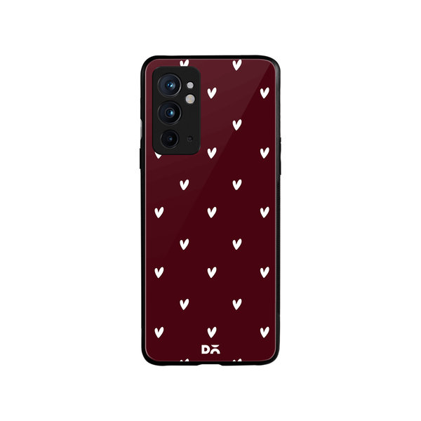 

DailyObjects Bundle Heart Burgundy Glass Case Cover For OnePlus 9RT