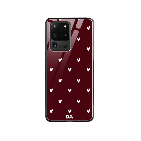 

DailyObjects Bundle Heart Burgundy Glass Case Cover For Samsung Galaxy S20 Ultra