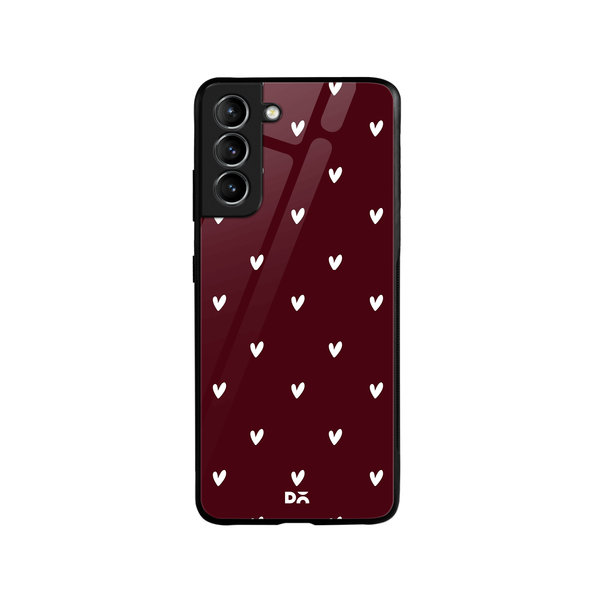 

DailyObjects Bundle Heart Burgundy Glass Case Cover For Samsung Galaxy S21 Plus