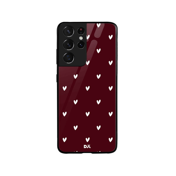 

DailyObjects Bundle Heart Burgundy Glass Case Cover For Samsung Galaxy S21 Ultra