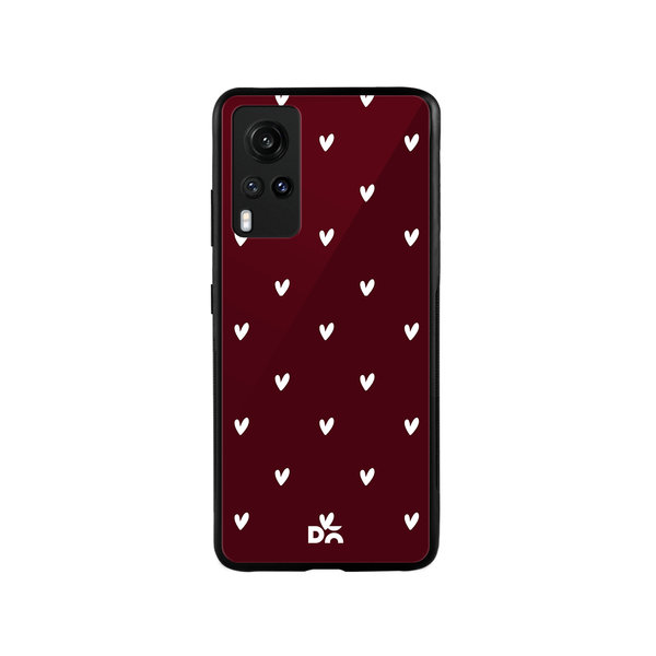 

DailyObjects Bundle Heart Burgundy Glass Case Cover For Vivo X60