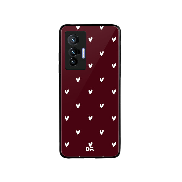 

DailyObjects Bundle Heart Burgundy Glass Case Cover For Vivo X70