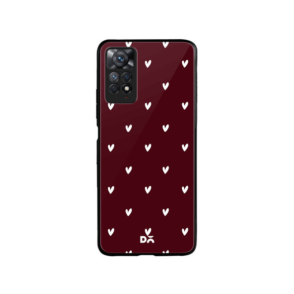 

DailyObjects Bundle Heart Burgundy Glass Case Cover For Xiaomi Redmi Note 11 Pro