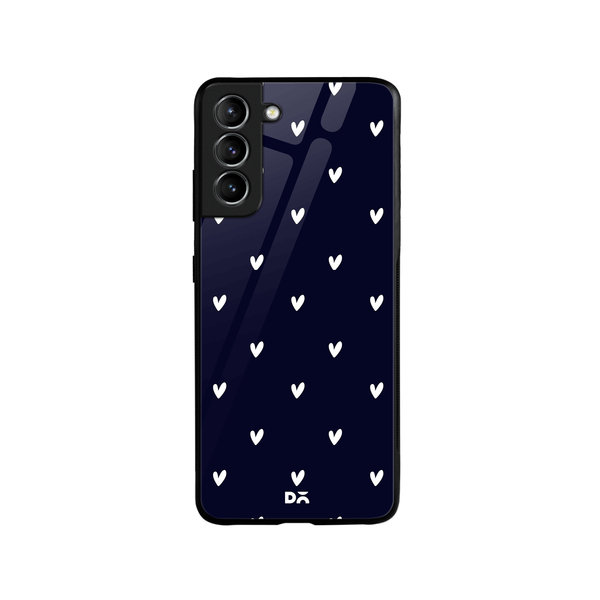 

DailyObjects Bundle Heart Navy Glass Case Cover For Samsung Galaxy S21 Plus