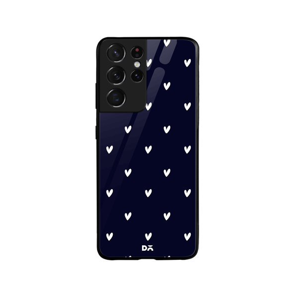 

DailyObjects Bundle Heart Navy Glass Case Cover For Samsung Galaxy S21 Ultra