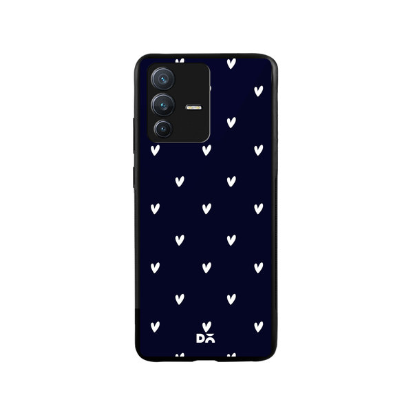 

DailyObjects Bundle Heart Navy Glass Case Cover For Vivo V23 Pro