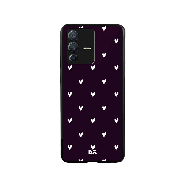 

DailyObjects Bundle Heart Plum Glass Case Cover For Vivo V23 Pro