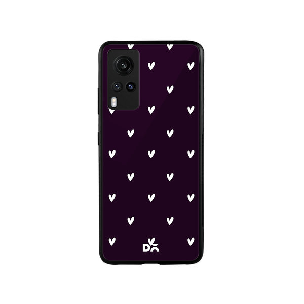 

DailyObjects Bundle Heart Plum Glass Case Cover For Vivo X60