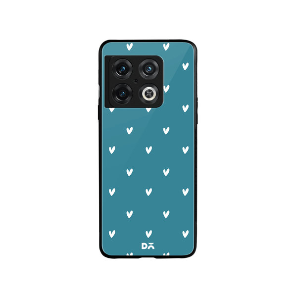 

DailyObjects Bundle Heart Teal Glass Case Cover For OnePlus 10 Pro