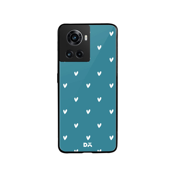 

DailyObjects Bundle Heart Teal Glass Case Cover For OnePlus 10R