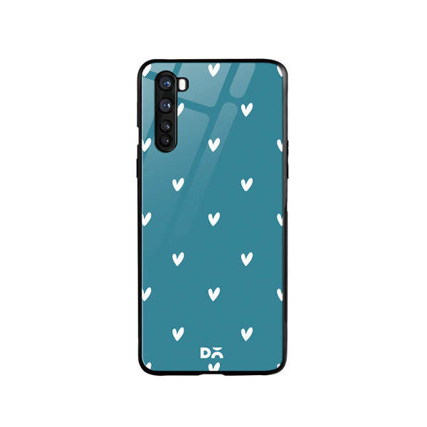 

DailyObjects Bundle Heart Teal Glass Case Cover For OnePlus Nord