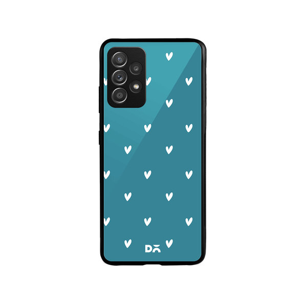 

DailyObjects Bundle Heart Teal Glass Case Cover For Samsung Galaxy A52