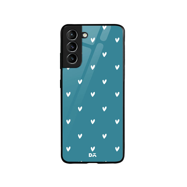

DailyObjects Bundle Heart Teal Glass Case Cover For Samsung Galaxy S21 Plus