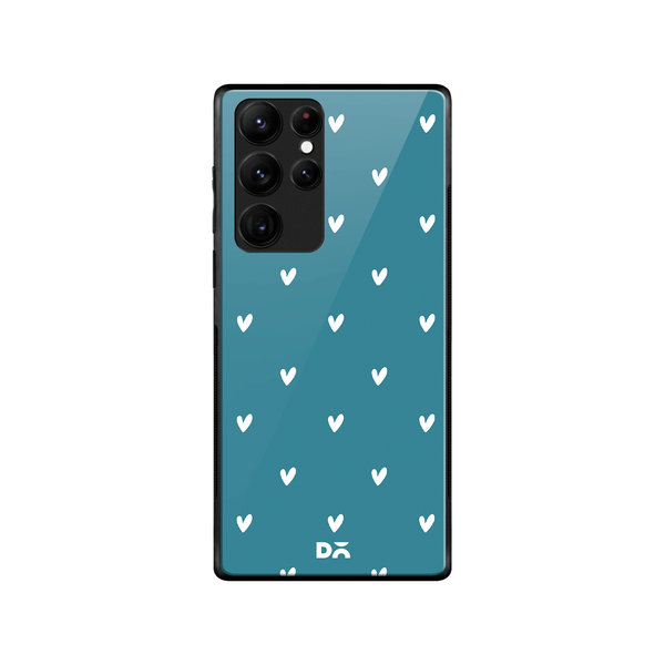 

DailyObjects Bundle Heart Teal Glass Case Cover For Samsung Galaxy S22 Ultra