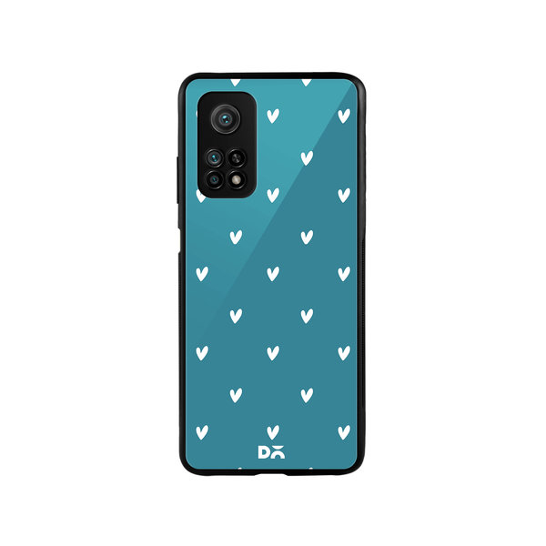 

DailyObjects Bundle Heart Teal Glass Case Cover For Xiaomi Mi 10T