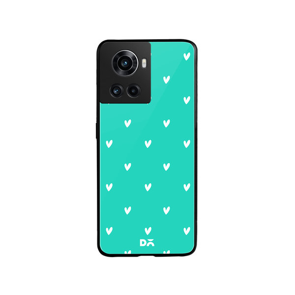 

DailyObjects Bundle Heart Turquoise Glass Case Cover For OnePlus 10R