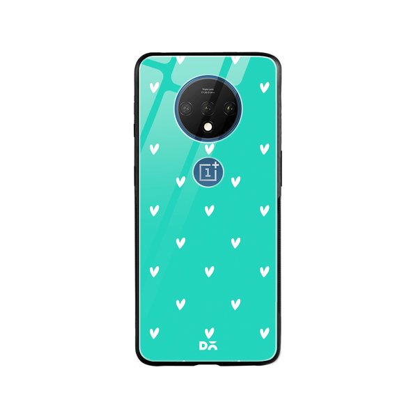 

DailyObjects Bundle Heart Turquoise Glass Case Cover For OnePlus 7T