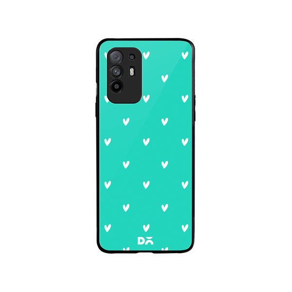 

DailyObjects Bundle Heart Turquoise Glass Case Cover For Oppo F19 Pro Plus