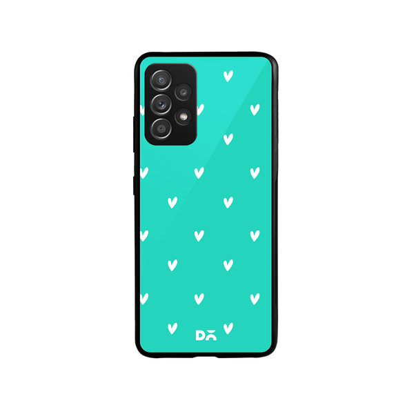 

DailyObjects Bundle Heart Turquoise Glass Case Cover For Samsung Galaxy A52