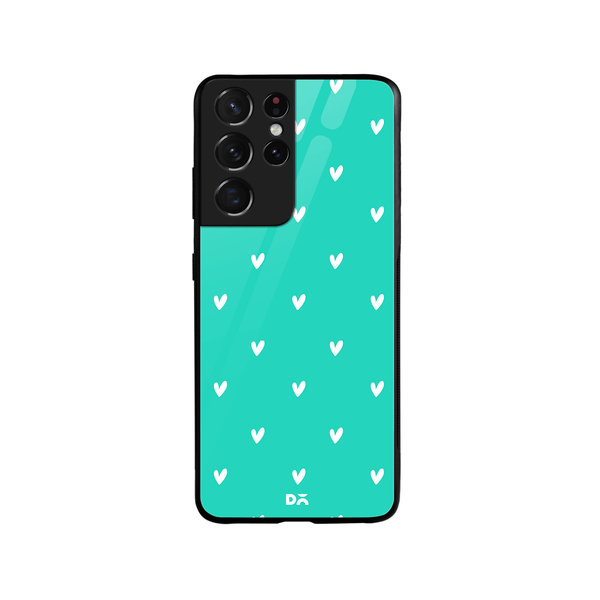 

DailyObjects Bundle Heart Turquoise Glass Case Cover For Samsung Galaxy S21 Ultra