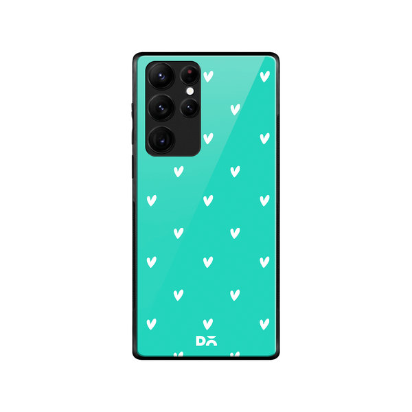 

DailyObjects Bundle Heart Turquoise Glass Case Cover For Samsung Galaxy S22 Ultra