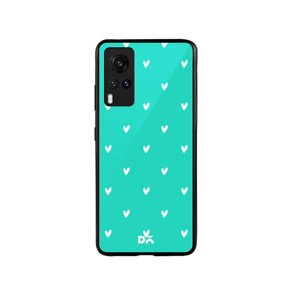 

DailyObjects Bundle Heart Turquoise Glass Case Cover For Vivo X60