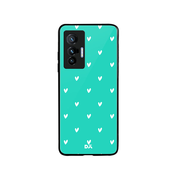 

DailyObjects Bundle Heart Turquoise Glass Case Cover For Vivo X70