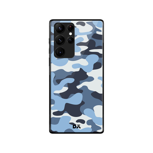 

DailyObjects Camouflage Aquatic Glass Case Cover For Samsung Galaxy S22 Ultra