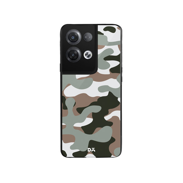 

DailyObjects Camouflage Army Glass Case Cover For Oppo Reno 8